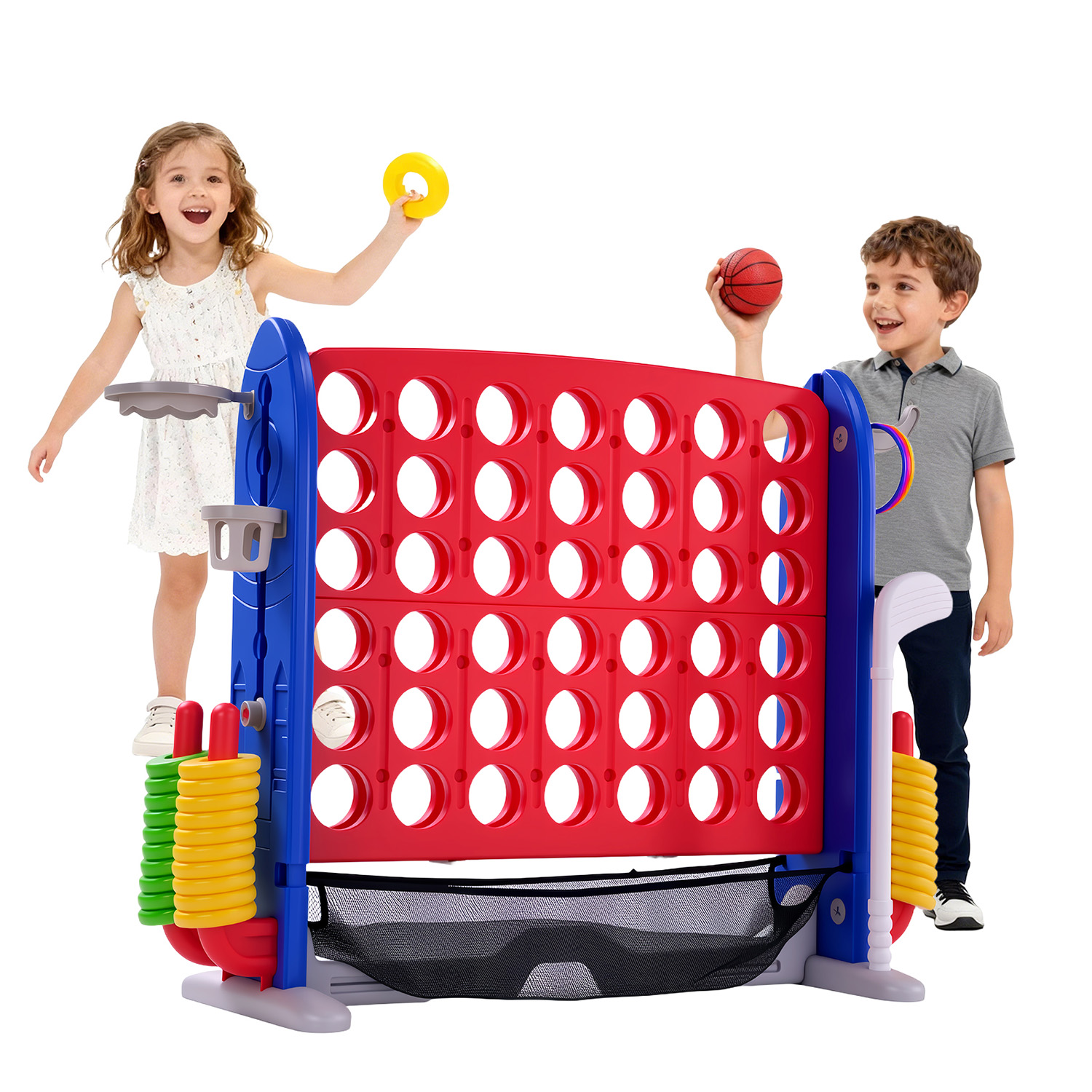 Giant Connect Four - Set Permainan Giant Connect 4-in-1 dengan