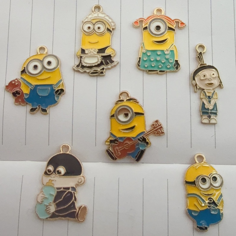 Party Games Ideas - 10 buah liontin kartun minyak paduan