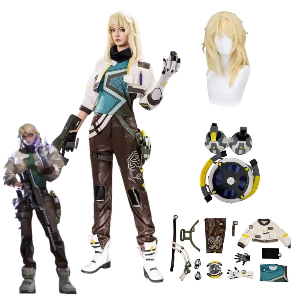 Party Games Carnival - Kostum Cosplay Deadlock VALORANT, Pakaian Kostum