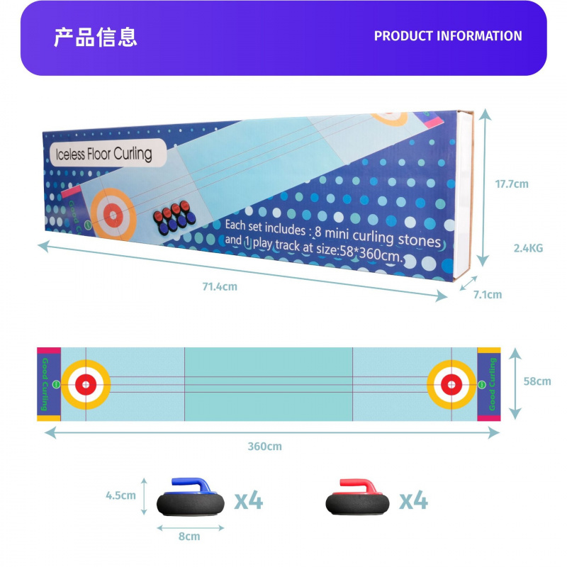 Set Permainan Curling Dalam Ru - Party Family Games ulasan dan harga